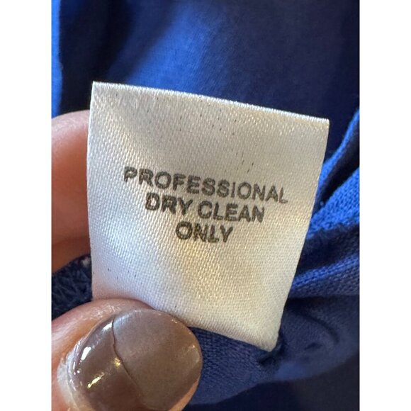 Jade Shirt Women Small Blue Linen Blend Ruffled V Neck Top Preppy Lagenlook - Picture 8 of 9